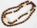 CARVED TIGER EYE AND IVORY NECKLACE