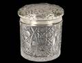VICTORIAN STERLING SILVER AND CUT GLASS VANITY JAR AND