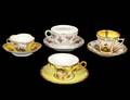 GROUP OF FOUR ASSORTED PORCELAIN CUPS AND SAUCERS