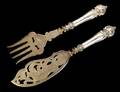 CONTINENTAL SILVER HANDLED FISH SLICE AND FORK