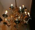 Brass 12 Arm American Gothic Chandelier