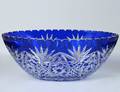 BLUE OVERLAY CRYSTAL BOWL