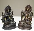 333 PAIR OF INDIAN BRONZE BUDDHAS