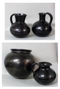 344 FOUR MEXICAN BLACKWARE POTTERY OLLAS
