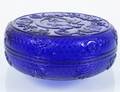 BLUE PEKING GLASS WEDDING BOX AND COVER