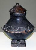 311 AFRICAN BAKUBA TRIBAL CEREMONIAL LIDDED VESSEL