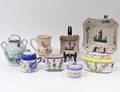 GROUP OF EIGHT QUIMPER  QUIMPER STYLE FAIENCE ARTICLES