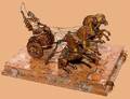 219A 19 Century Roman Bronze Chariot Drawn By Four Hor