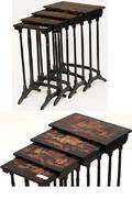 132 Set of Four 19th Century Chinoiserie Stack Tables