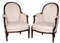 59 Pair Regency Style Walnut Frame Painted Chairs