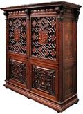 104 Renaissance Revival 19C Sacristy Carved Cabinet