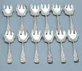 93 12 Sterling Repousse Ice Cream Forks