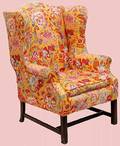 164 Antique Chippendale Style Wing Back Chair