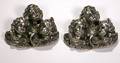 252 Pair Silvered Bronze Angel Wall Appliques