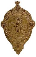145 French 19C Bronze Shield Decoration Bas Relief