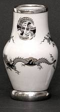 132 Signed Meissen Porcelain Vase Grey Dragon Pearl of