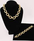 18k Gold Chain Link Necklace  Bracelet