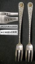 601 2 Dominick  Haff Sterling Silver Cocktail Forks