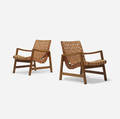 Jens Risom   lounge chairs model 652 W pair