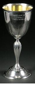 332 800 Continental Silver Goblet Hand Chased