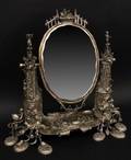 Ornate German Hanau Silver Toilet Mirror