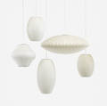 George Nelson  Associates   collection of five Bubble hanging lamps