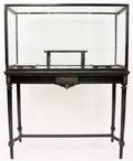 Louis XVI Style Black Showcase on Stand