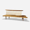 George Nakashima   Conoid bench with spindle back