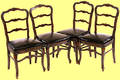 324 Four Provincial Leather Side Chairs