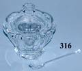316 Baccarat Crystal Lidded Jam Jar with Spoon