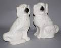 197 Pair of Staffordshire Pottery Figure of Dogs Engl