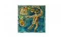 257 Italian Glazed Pottery Relief Plaque of a balloon