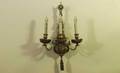 345 Heavily Cast Silverplated Three Arm Sconce with Fl