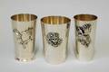 1256 GROUP OF THREE SILVER HUNTING CUPS