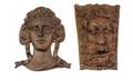 263 Two Cast Iron High Relief Wall Masks Depicting Bea