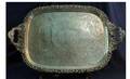1380 DoubleHandled Silverplated Etched Tray with Coat