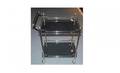 1394 Contemporary Chrome and Glass Tea Cart