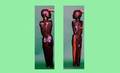 1393 Rosewood HumanForm Sculpture with three stainles