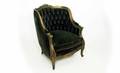 382 French Bergre ButtonBack Armchair with Gree
