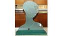 385A Contemporary Etched Green Glass Sculpture of a Fl