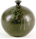 659 Bulbous Studio Pottery Vase in Mottled Brown Glaze