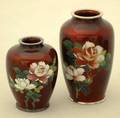 361 TWO TRANSLUCENT CLOISONNE ENAMEL VASES