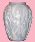 351 MOLDED GRAY AND WHITE PHOENIX GLASS VASE