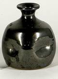 653 French Studio Pottery Vase Black Glaze Finished an