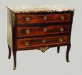 312 LOUIS XV STYLE GILT BRONZE MOUNTED INLAID MAHOGANY