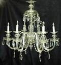 308 LOUIS XV STYLE SIX LIGHT GLASS CHANDELIERWith gla