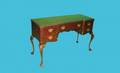 1290 ChippendaleStyle Mahogany 5Drawer Desk with car