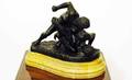 438A Patinated Bronze Depicting Two Wrestlers in