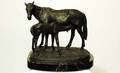 438 Patinated Bronze of a Mare and Colt
