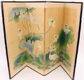 Chinese Four Panel Hand Painted Screen
